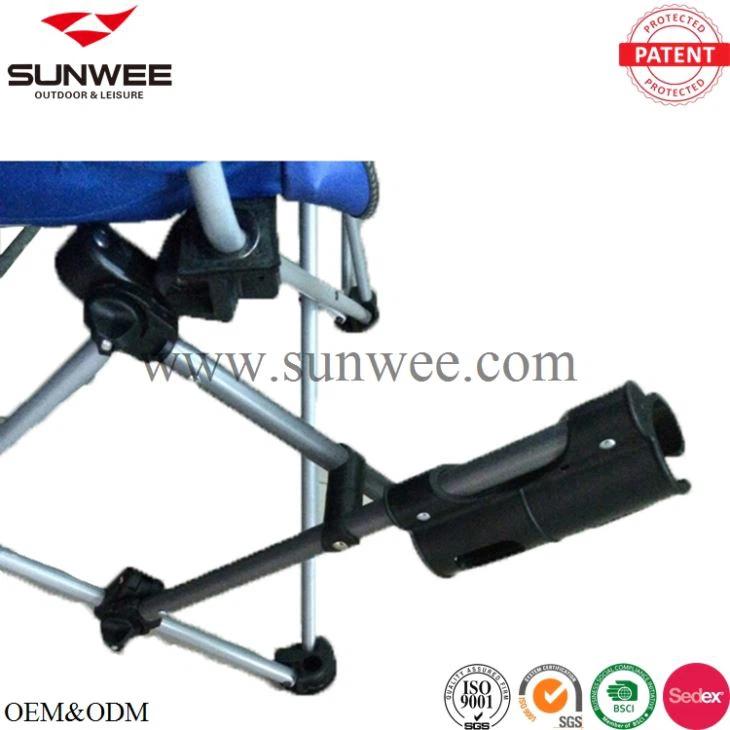 Rod holder on fishing chair