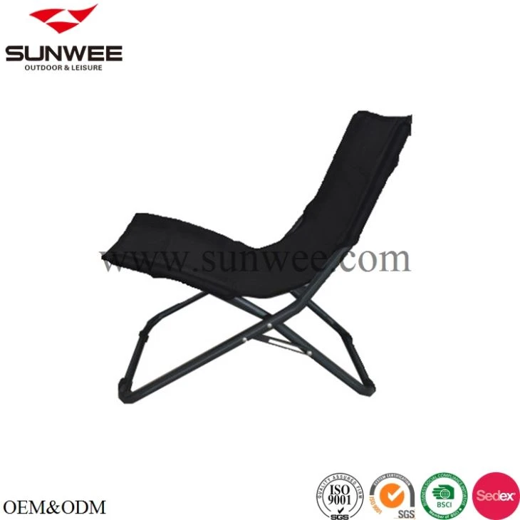 Camping reclining lounge chair with mesh